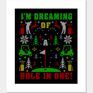 Golfing Golf Lover Ugly Christmas Sweater Party Shirts Posters and Art